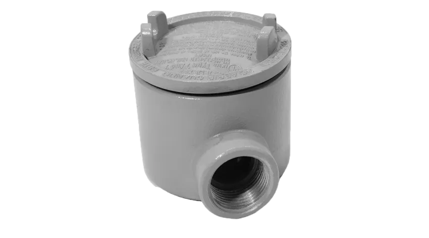 CAJA REDONDA TIPO GUAE AL. 1-1/2" COVER Ø5'' NEMA 7, CL1 DIV1&2