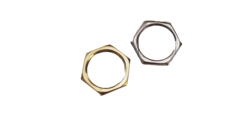 CONTRATUERCA HEXAGONAL 3-1/2" LATON NIQUELADO