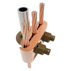 CONECTOR TIERRA CU P/3CABLES PARALELOS 2/0AWG-250MCM A TUBO 3/8" Ø5/8"-3/4" UL
