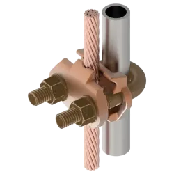 CONECTOR TIERRA CU P/CABLE 2/0AWG-250MCM A TUBO 3/8" Ø5/8"-3/4" UL