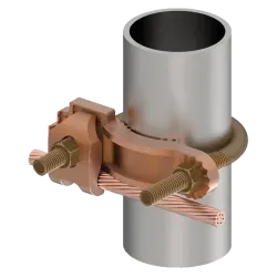 CONECTOR TIERRA CU P/CABLE 4AWG-4/0AWG A TUBO 1-1/4"-2" PERNO 3/8" UL