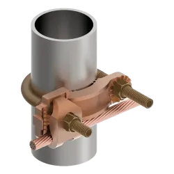 CONECTOR TIERRA CU P/CABLE 4AWG-4/0AWG A TUBO 2-1/2"-3-1/2" PERNO 3/8" UL