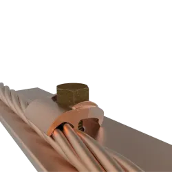 CONECTOR MECANICO CU TIPO GBM P/CABLE 4AWG-2/0AWG A BARRA 1/4" PERNO 3/8" UL