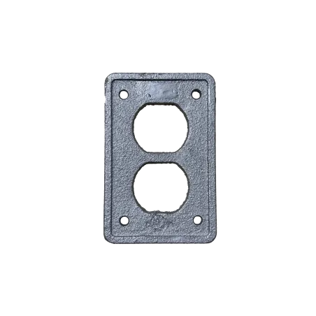 TAPA TOMACORRIENTE DOBLE P/CAJA FS ACERO 4X2, UL