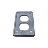 TAPA TOMACORRIENTE DOBLE P/CAJA FS ACERO 4X2, UL
