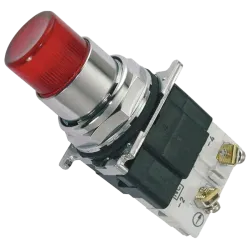 PULSADOR LUMINOSO HEAVY DUTY COLOR ROJO, 1NO+1NC, 30.5mm