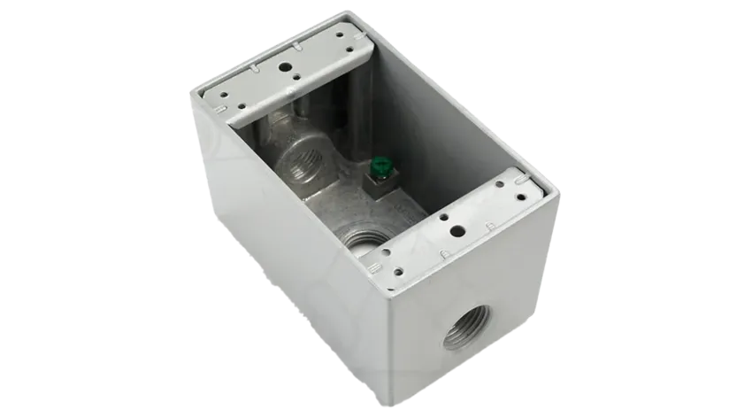 CAJA RECTANGULAR WEATHERPROOF 4"X2"X2"  C/3 HUBØ1/2" UL