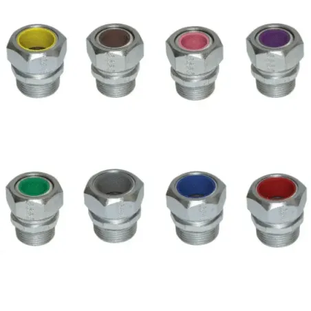 PRENSAESTOPA VERDE ACERO 1/2" RANGO 0.45"-0.56" NEMA 4, CL1 DIV2, UL