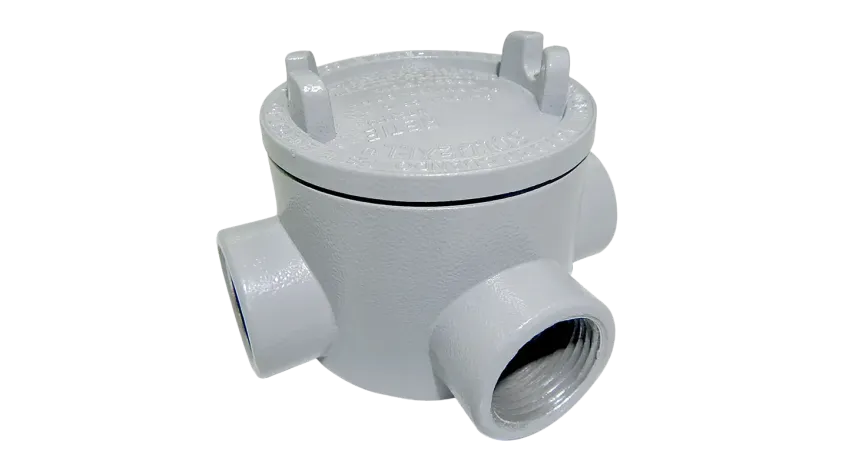 CAJA REDONDA TIPO GUAT AL. 1/2" COVER Ø3'' NEMA 7, CL1 DIV1&2, UL