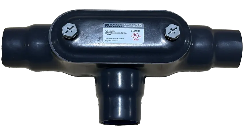 CAJA CONDULET FORM 7 TIPO T 4'' REVESTIDA DE PVC, ETL